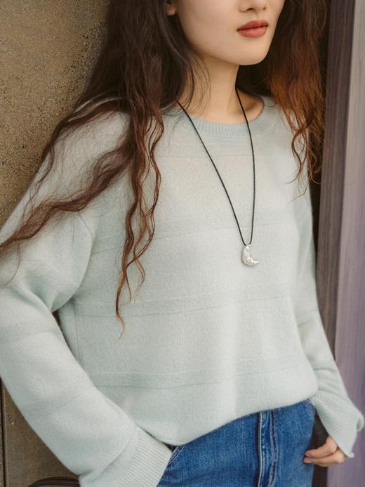 马卡龙棉花糖 珠片裥条邓肯羊绒毛衫FCF3CST030 商品图11