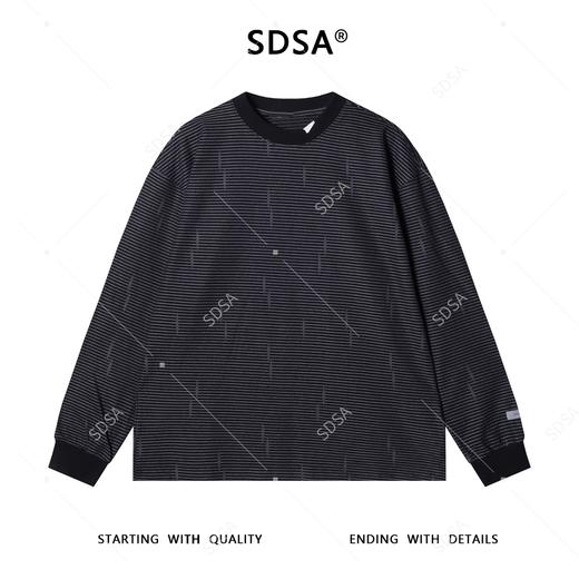 8616SDSA男士秋冬新款痞帅男装韩版撞色条纹套头圆领卫衣百搭宽松上衣 商品图1
