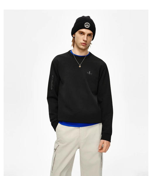 【开放日忙 秒杀价已调 直接拍】返场 比音勒芬华夫格 羊毛混纺 肌理男款卫衣 商品图1