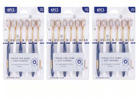 【买2送1共18支】密丝柔 牙刷组合6支/盒 A-5242软毛刷头 绵柔护龈