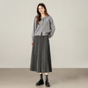 【09/26新品】熙世界灰色针织风琴百褶裙女2025秋冬新款通勤百搭高腰a字中长裙 商品缩略图2