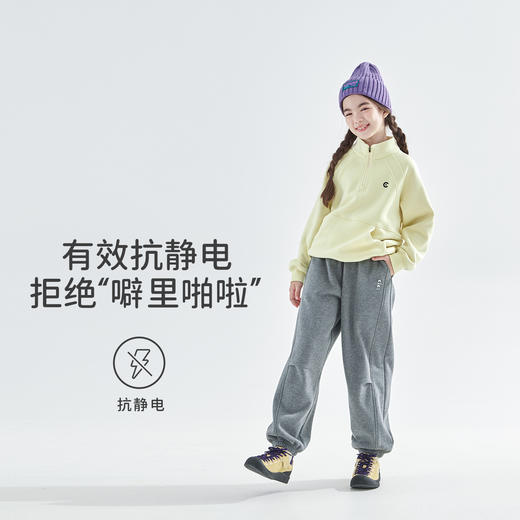 cicochild25年冬季新款亲子中大女童加绒运动裤抗静电保暖束脚裤 商品图1
