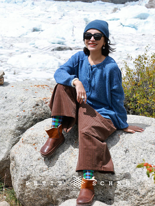 PETIT SCHAN小闪 CLO#912 Brown Emotion 棕的情绪 纯棉条纹灯芯绒九分阔腿裤 商品图1