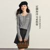 【09/26新品】熙世界银丝小香风T恤女长袖2025秋季新款优雅织带圆领肌理感上衣 商品缩略图2