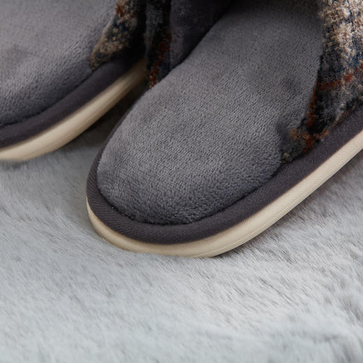  秋冬室内拖鞋男女通用 编织方格 BE 商品图6