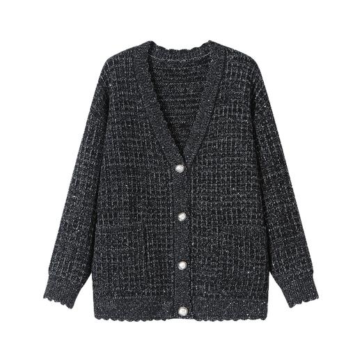 SC21-9735-2582025秋冬漂亮大码外套显瘦遮肉胖mm秋装上衣2025新款高级感开衫女 商品图4