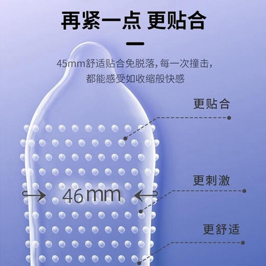 大卫 避孕套 安全套小号超薄避孕套男专用持久大颗粒狼牙套女性快感高潮玻尿酸套套 成人情趣计生性用品 商品图2