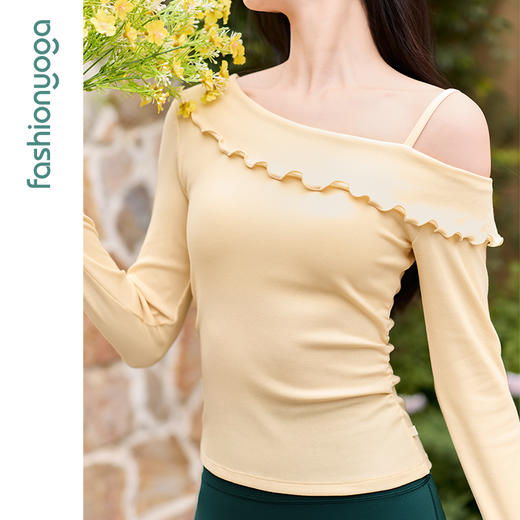 凡圣瑜伽一字美肩一体杯长袖 F15361 商品图10