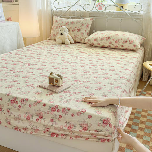【品牌直发】加倍生活 A类水洗皱皱纱印花床笠单品/床笠三件套 yb0929001 商品图2