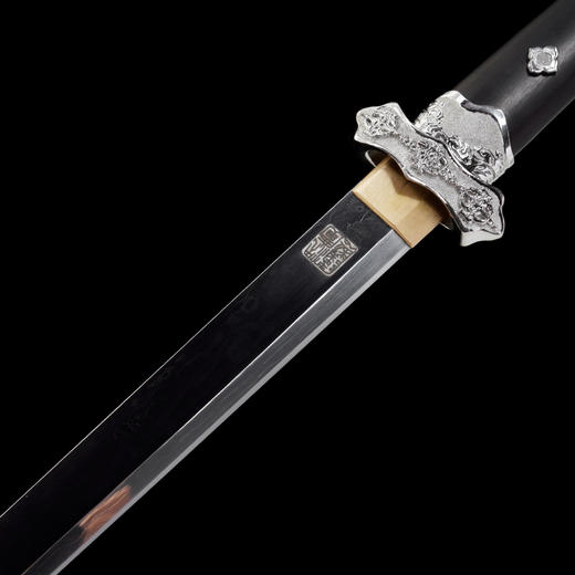 飞天唐刀 镀白金款 汉唐收藏刀剑 龙泉沈广隆宝剑一体刀剑 未开刃 商品图3