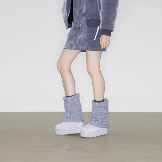 lost in echo2025秋冬新款时尚复古针织拼接堆褶显瘦厚底雪地靴女 商品图3