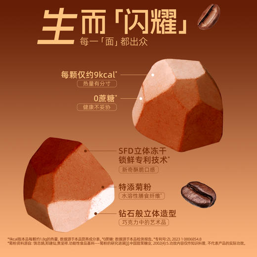 【退酮过渡】【生酮不可】哥本™钻石巧克力（陨石黑咖味/丝绒厚奶味）14g/袋 商品图1