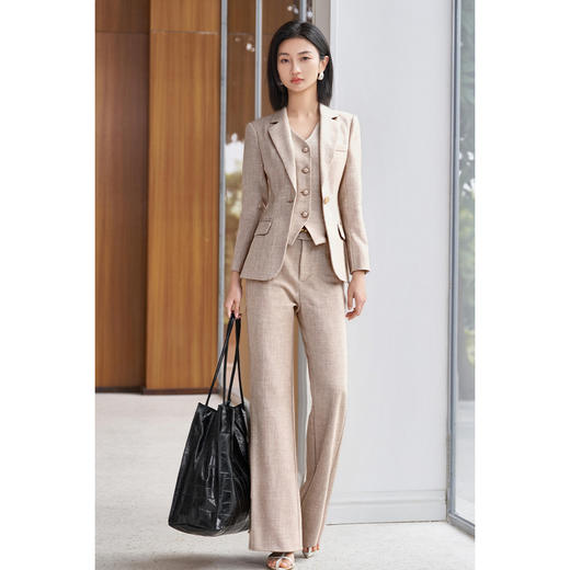 米思阳2026春季新款高级感西装马甲春季显瘦单排扣V领气质马甲外套4404 商品图4