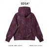 SDSA男士秋冬新款痞帅男装休闲国潮复古滴胶拉链连帽卫衣百搭舒适 商品缩略图5
