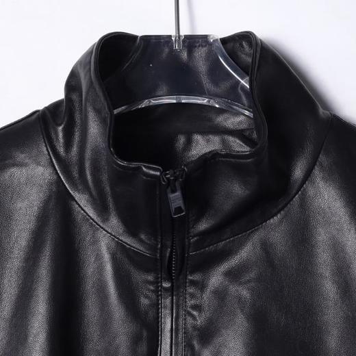 58803SDSA男士秋冬新款痞帅男装潮牌高街拉链立领皮衣夹克百搭时尚外套 商品图2