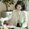 西子/阿基米德法式温柔百搭提花绵羊毛奶白色开衫/MSXS133 商品缩略图1