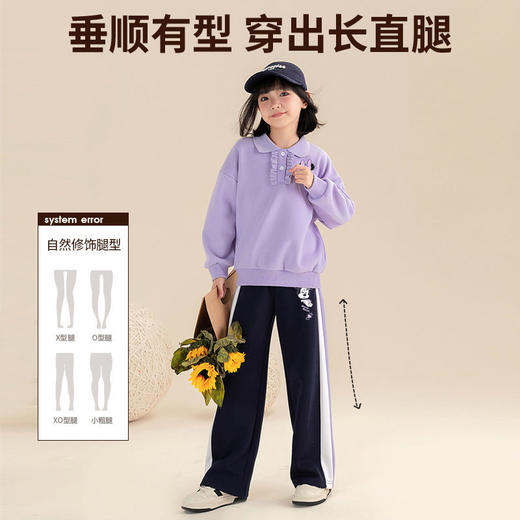 迪士尼女童加绒直筒裤子一体绒加厚冬季新款儿童冬装休闲裤女孩潮 商品图7