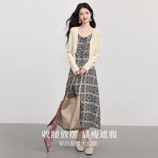 【09/26新品】熙世界肌理感V领针织开衫女法式温柔气质防晒小衫配裙子度假穿搭 商品图2