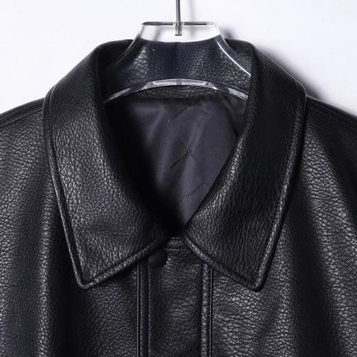 58802SDSA男士秋冬新款痞帅男装高级感纯色拉链皮衣夹克百搭时尚外语 商品图2