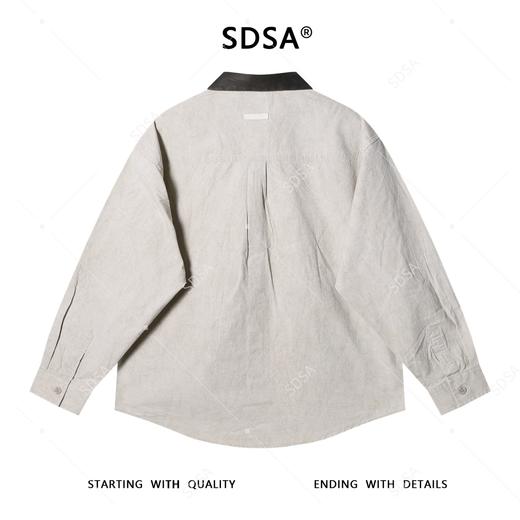 SDSA男士秋冬新款痞帅男装美式撞色口袋纽扣翻领长袖衬衫百搭宽松 商品图5