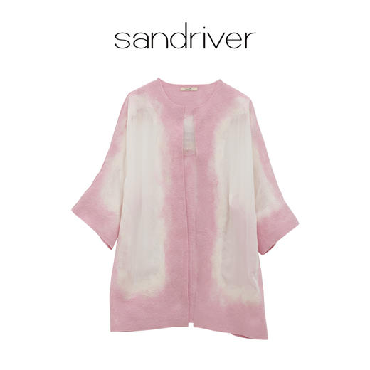 真丝羊绒相拼手工毛毡女大衣  SJF97W380N 商品图6