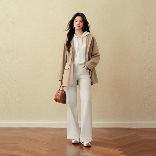 【商场同款】诗凡黎利落连帽风衣25秋新款挺括长袖外套3G8260281 商品图1