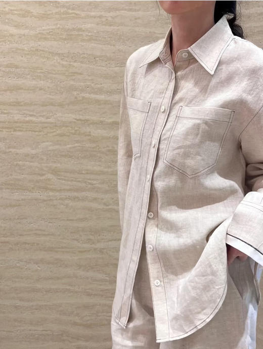 2509402   亚麻 气质长袖衬衫 商品图2