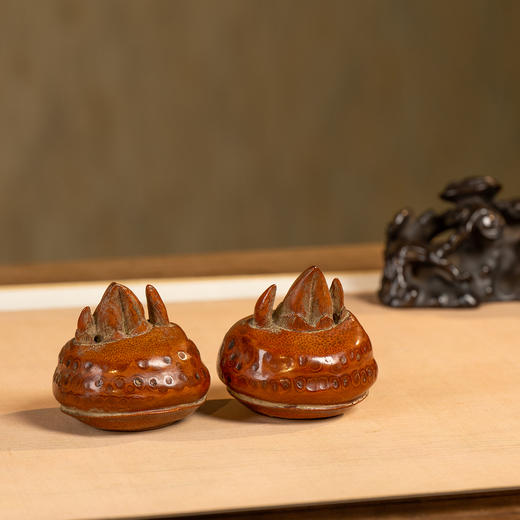 清	竹雕荸荠（一对） 商品图2