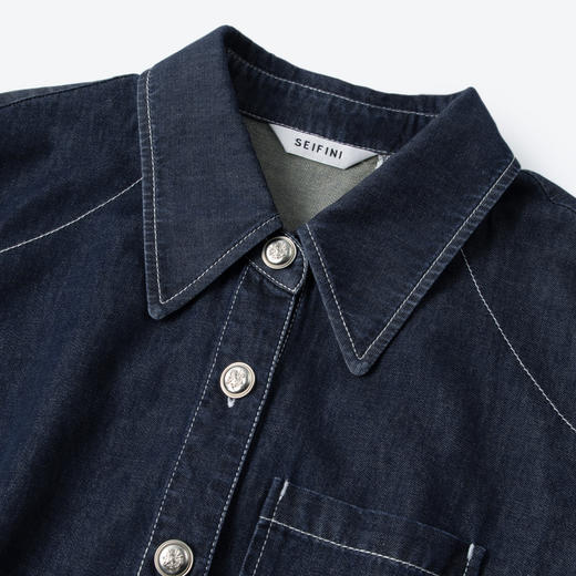 【商场同款】诗凡黎美式复古外套25秋新款长袖牛仔上衣3G8310451 商品图2