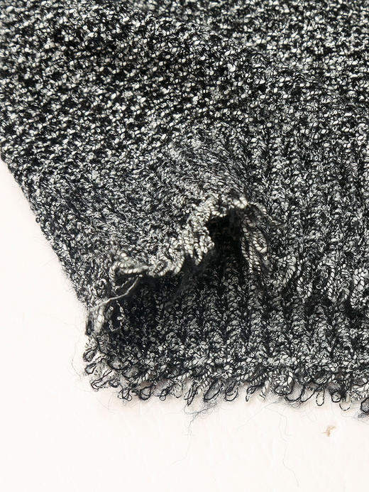 小香风毛边针织开衫女 春秋季复古 V 领短款上衣 宽松显瘦毛衣外套 商品图4