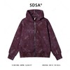 SDSA男士秋冬新款痞帅男装休闲国潮复古滴胶拉链连帽卫衣百搭舒适 商品缩略图1
