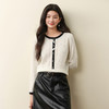 【严选】诗凡黎全羊毛蝴蝶结撞色花边针织衫2025秋冬新款韩系镂空长袖上衣7G9333091 商品缩略图4
