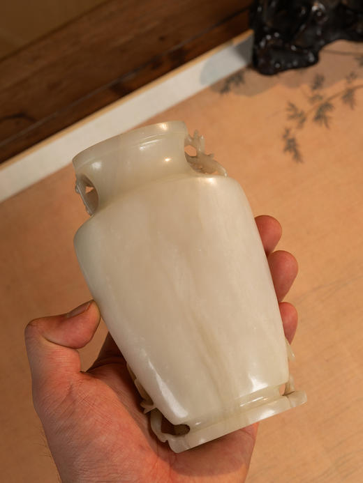 清	玉雕竹梅双清赏瓶 商品图2