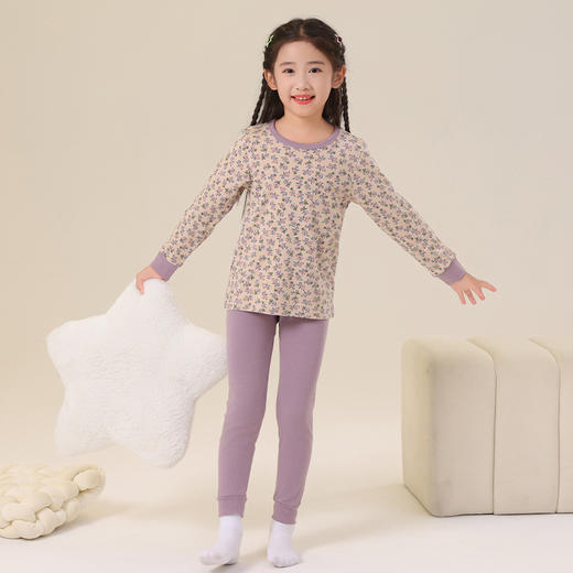 【儿童秋衣秋裤纯棉套装】 保暖内衣中小童家居服男女通打底睡衣暖绒 商品图4