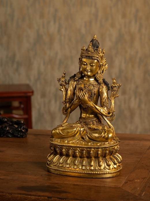 清	铜鎏金弥勒菩萨 商品图1