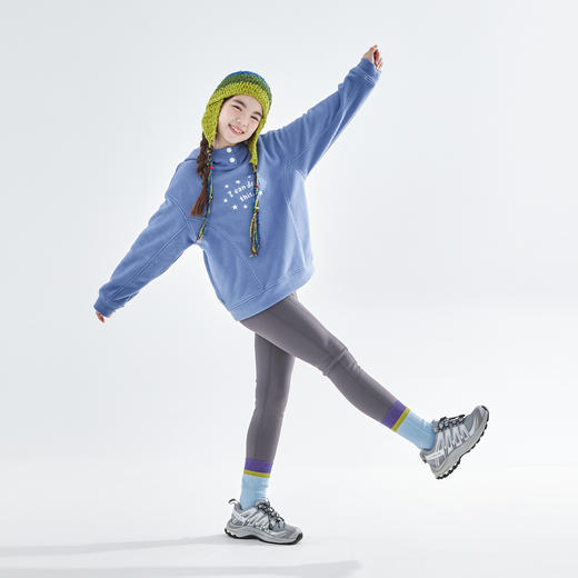 cicochild25年冬季新款亲子中大童双面摇粒绒卫衣连帽抗静电上衣 商品图4