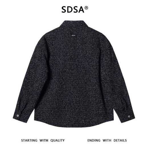 5592SDSA男士秋冬新款痞帅男装轻奢小香风纽扣翻领长袖衬衫百搭时尚 商品图5