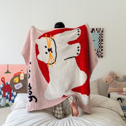 【简约卡通毛毯】秋冬加厚毯子良品小狗毛毯半边绒沙发毯办公室客厅空调毯 商品图3