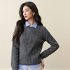 【严选】诗凡黎刺绣绞花羊毛针织衫2025秋新款慵懒温柔软糯小麻花套头毛衣7G9132961 商品缩略图2