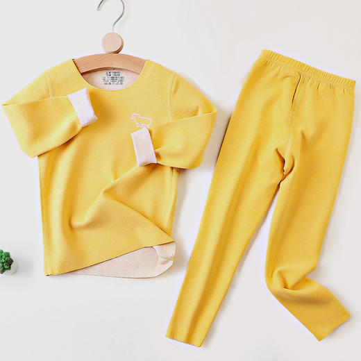 【秋冬儿童羊毛蚕丝套装 】发热睡衣中大童加厚男女宝家居秋衣秋裤德绒 商品图8