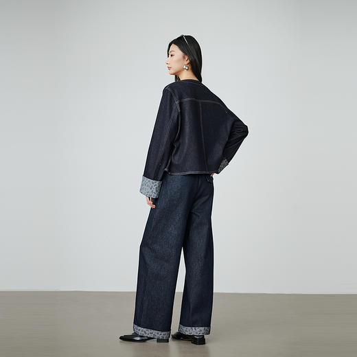 NEELLY纳俪商场同款秋季新款时尚简约牛仔套装女舒适个性两件套N25094Z05516 商品图1