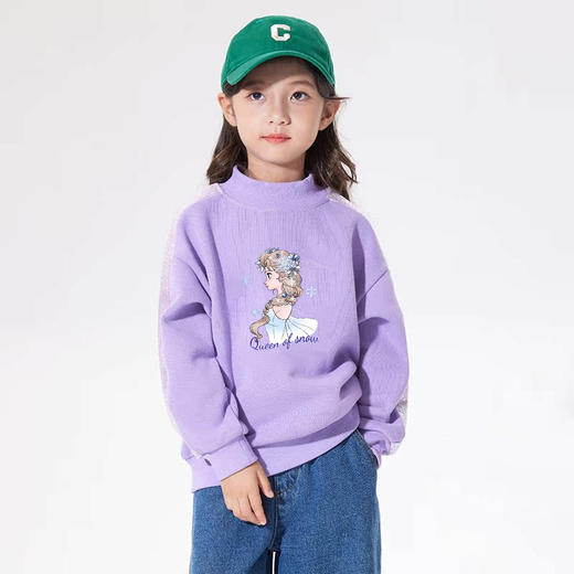 【Disney/迪士尼】F04女童卫衣春季卫衣洋气休闲长袖时尚卡通圆领 商品图0