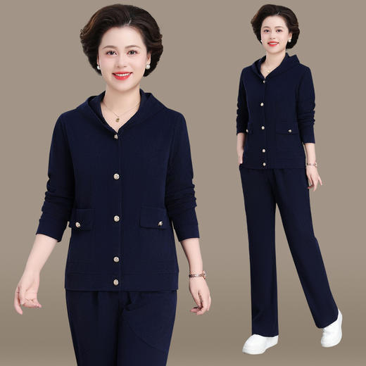 SP58-1988 运动套装女春秋2025新款时尚洋气减龄妈妈装直筒裤宽松休闲两件套 商品图1