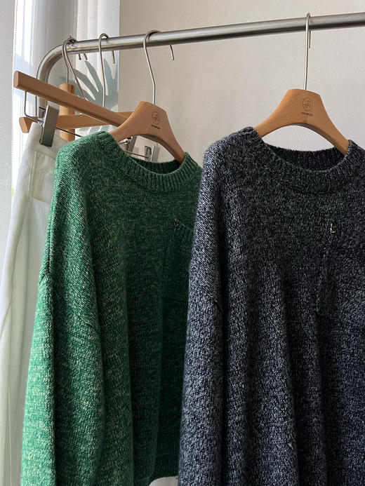 【灰度森林🌳】噢蜜ooomeooo口袋装饰套头毛衣 商品图11