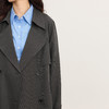 【09/26新品】熙世界经典廓形鸽灰色风衣外套女2025秋季新款英伦风长款气质大衣 商品缩略图4