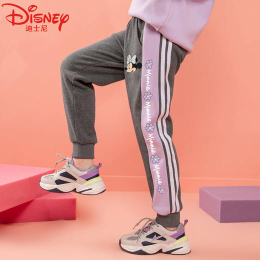 迪士尼女童加绒加厚裤子2022新款冬季儿童保暖裤秋冬女大童棉裤潮 商品图3