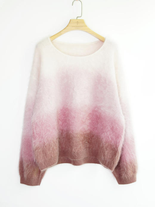 绒雾渐变拉毛灯笼袖羊绒衫 商品图4