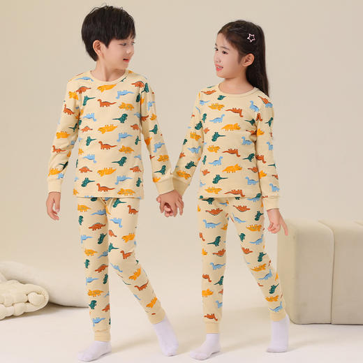 【儿童秋衣秋裤纯棉套装】 保暖内衣中小童家居服男女通打底睡衣暖绒 商品图0