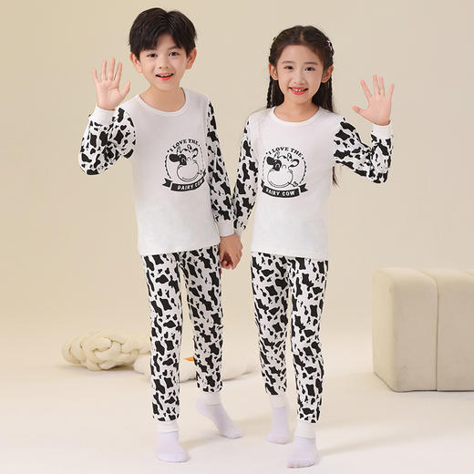 【儿童秋衣秋裤纯棉套装】 保暖内衣中小童家居服男女通打底睡衣暖绒 商品图1