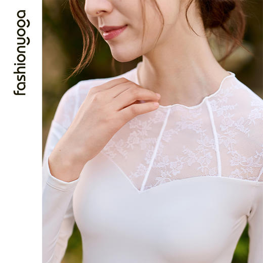 凡圣瑜伽仙朵蕾丝拼接长袖 FC15355 商品图8